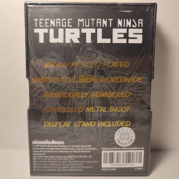Teenage Mutant Ninja Turtles Metal Card Green And Gold Ingots Figurine Set Of 2 - Picture 8 of 9